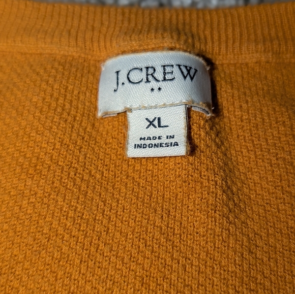 J. Crew ladies waffle knit top size xl orange - Picture 2 of 2